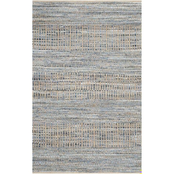 Safavieh Cape Cod Hand Woven Rectangle Rug- Natural - Blue- 5 x 8 ft. CAP353A-5 - main